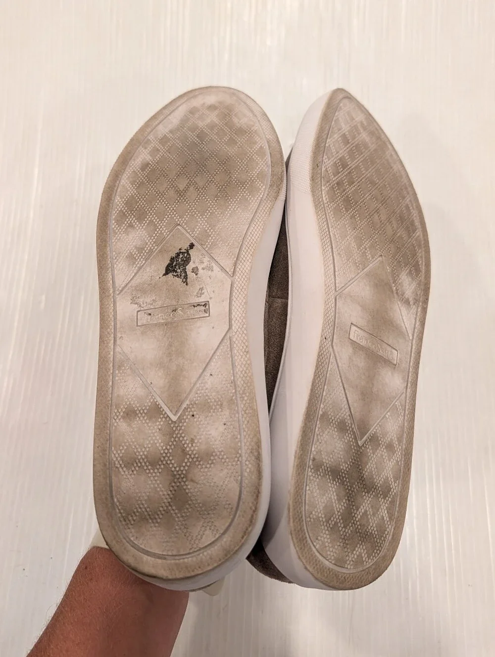 FRANCO SARTO Mitchell Taupe Suede Slip-On Loafers Sneakers Size 8.5 Women's